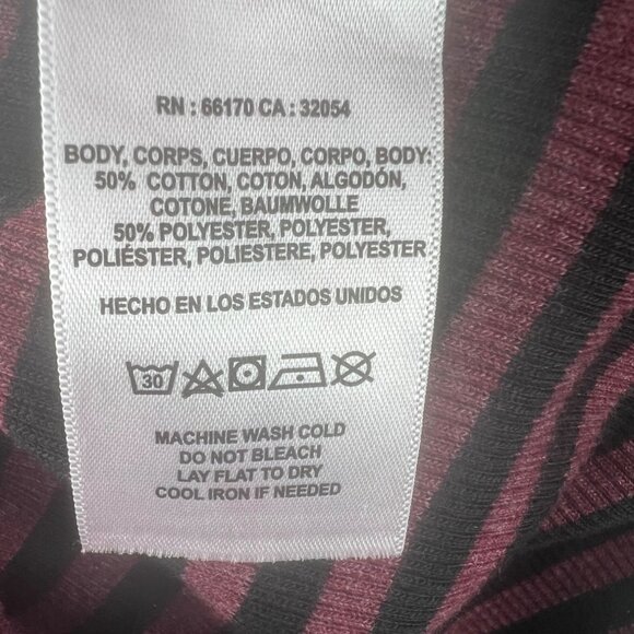 Anthropologie T.La Burgundy & Black Striped Midi Tank Dress XS - Picture 9 of 12